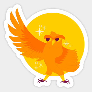 Hand Drawn Golden Owl Sticker